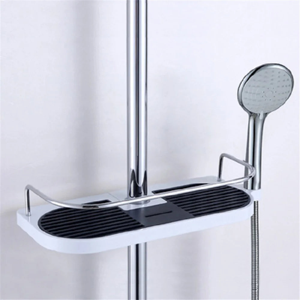 XNKJJ XNK-HSCJ Shower Rod Storage Rack Multifunctional Bathroom Organizer Shampoo Tray Shower Head Holder - 4