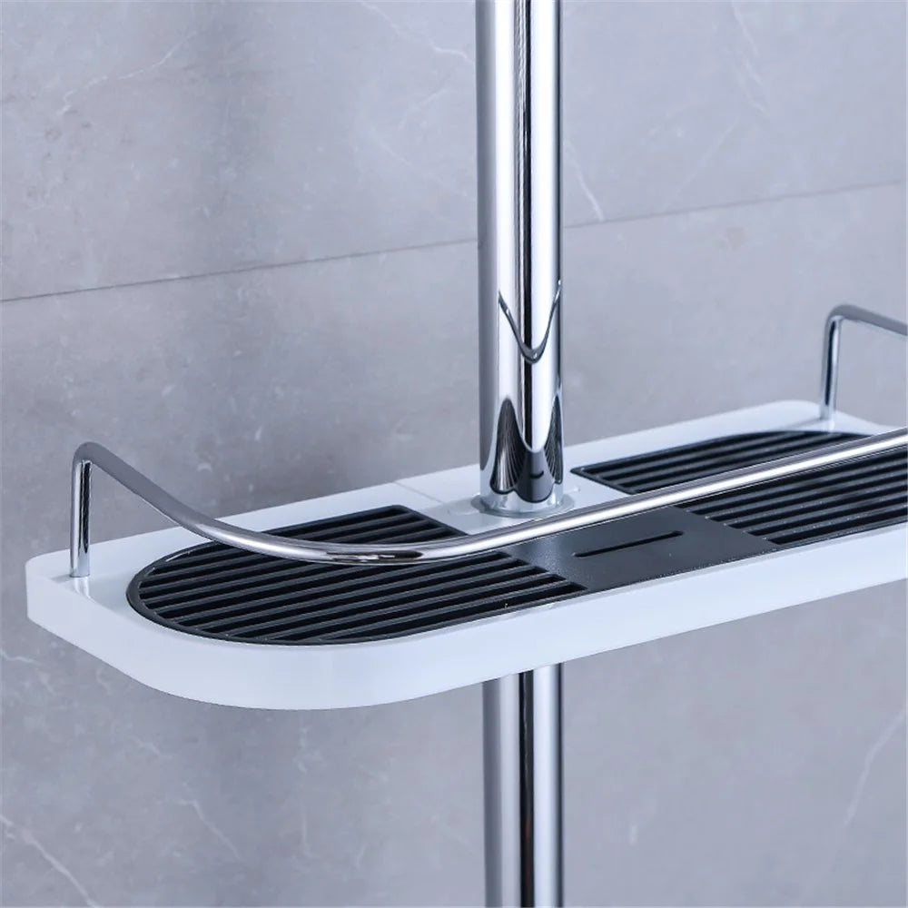 XNKJJ XNK-HSCJ Shower Rod Storage Rack Multifunctional Bathroom Organizer Shampoo Tray Shower Head Holder - 5