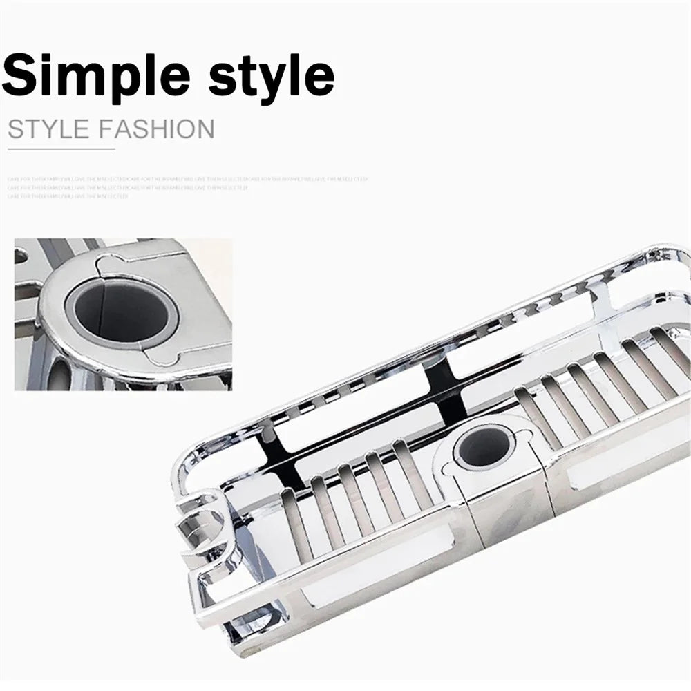 099-6 Removable Bathroom Lifting Rod Holder No Drilling Soap Holder Shower Shelf Storage Tray - 4