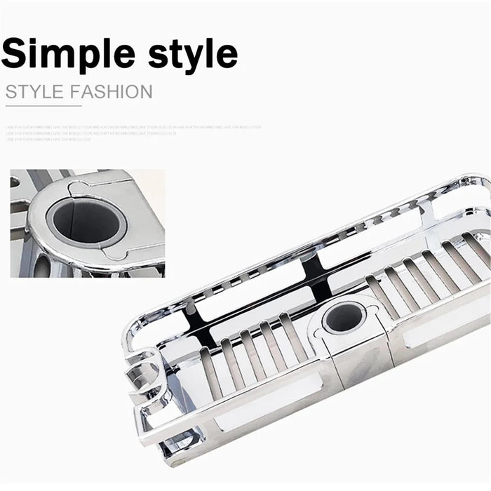 099-6 Removable Bathroom Lifting Rod Holder No Drilling Soap Holder Shower Shelf Storage Tray - 4
