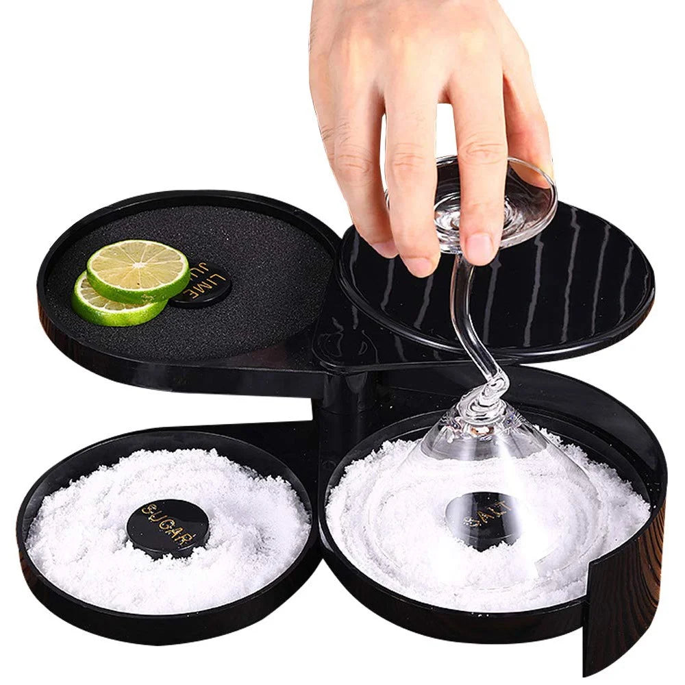 3-Tier Bar Juice Cocktail Seasoning Box Sugar Salt Rimmer Tool Bartender ABS Storage Box (BPA-Free, No FDA Certification) - 1