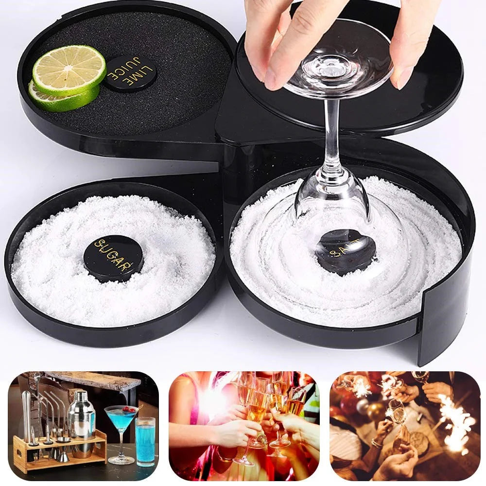 3-Tier Bar Juice Cocktail Seasoning Box Sugar Salt Rimmer Tool Bartender ABS Storage Box (BPA-Free, No FDA Certification) - 4