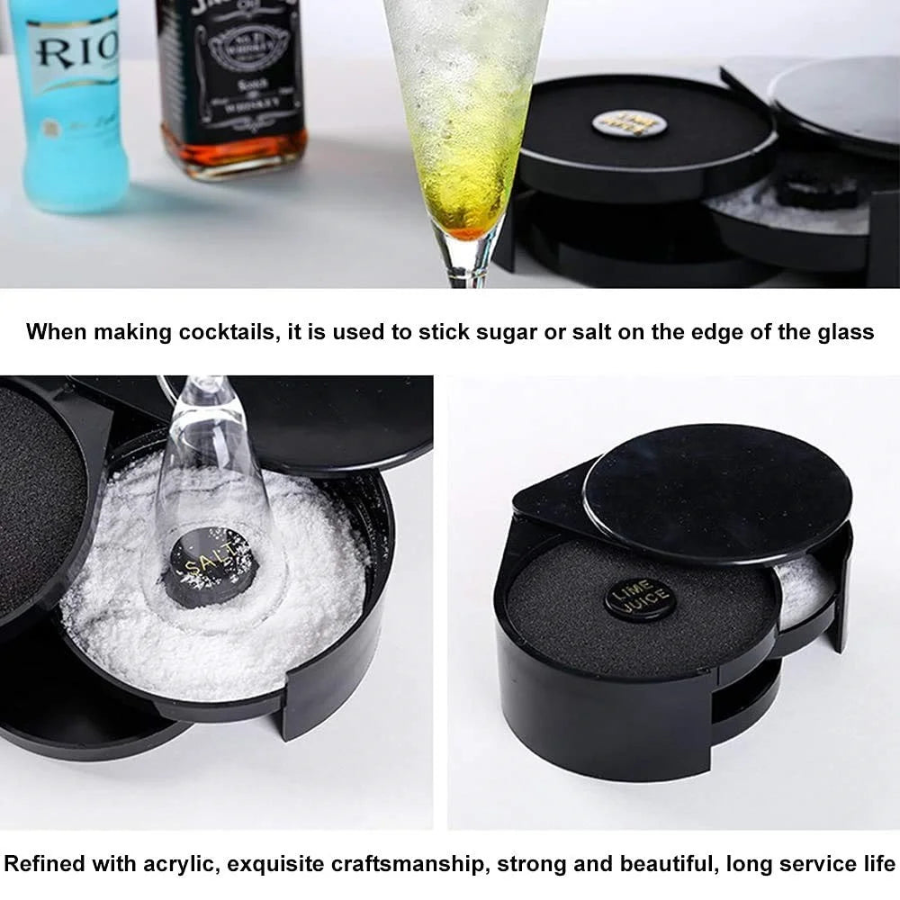 3-Tier Bar Juice Cocktail Seasoning Box Sugar Salt Rimmer Tool Bartender ABS Storage Box (BPA-Free, No FDA Certification) - 5