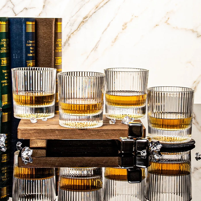 22163 6Pcs / Set 300ml Whiskey Wine Glasses Thicken Glass Transparent Cocktail Cups for Home Bar KTV Drinkware (BPA Free, No FDA) - 4