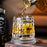 270ml Spinning Whiskey Glass Rotating Base 3D Embossed Pattern Crystal Glass Cup (BPA Free, No FDA) - Style A - 7