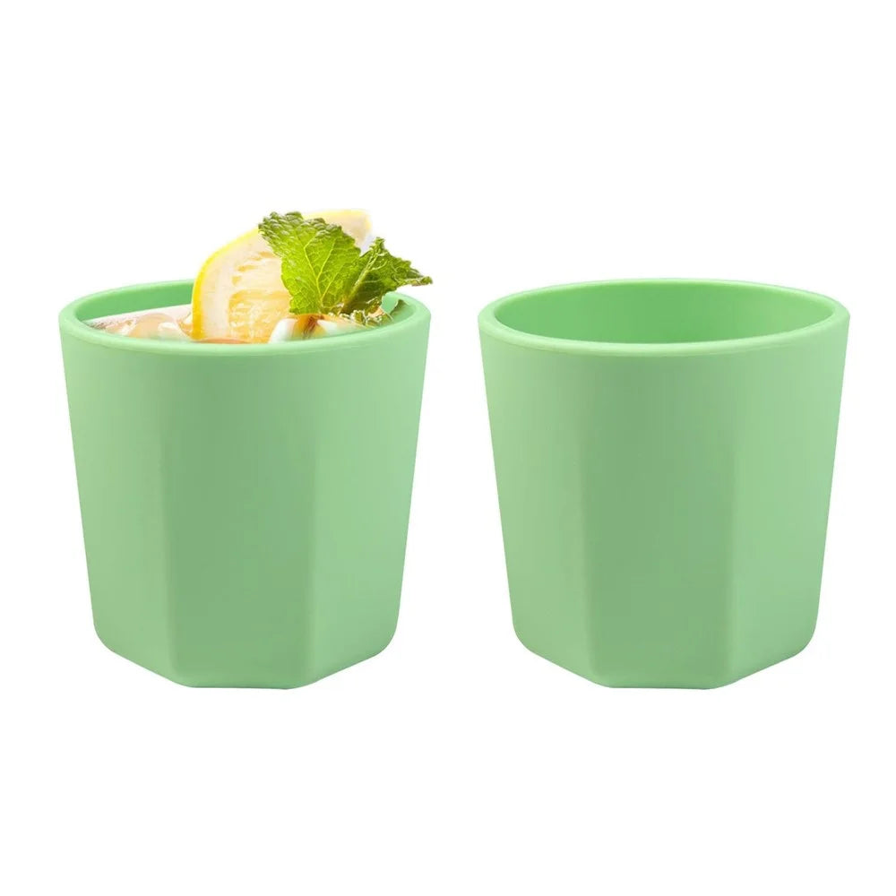 Silicone Water Cup Drop-Proof Outdoor Simple Beer Cup Cocktail Cup Travel Portable Foldable Cup(BPA-Free, NO FDA Certificate) - Green - 2