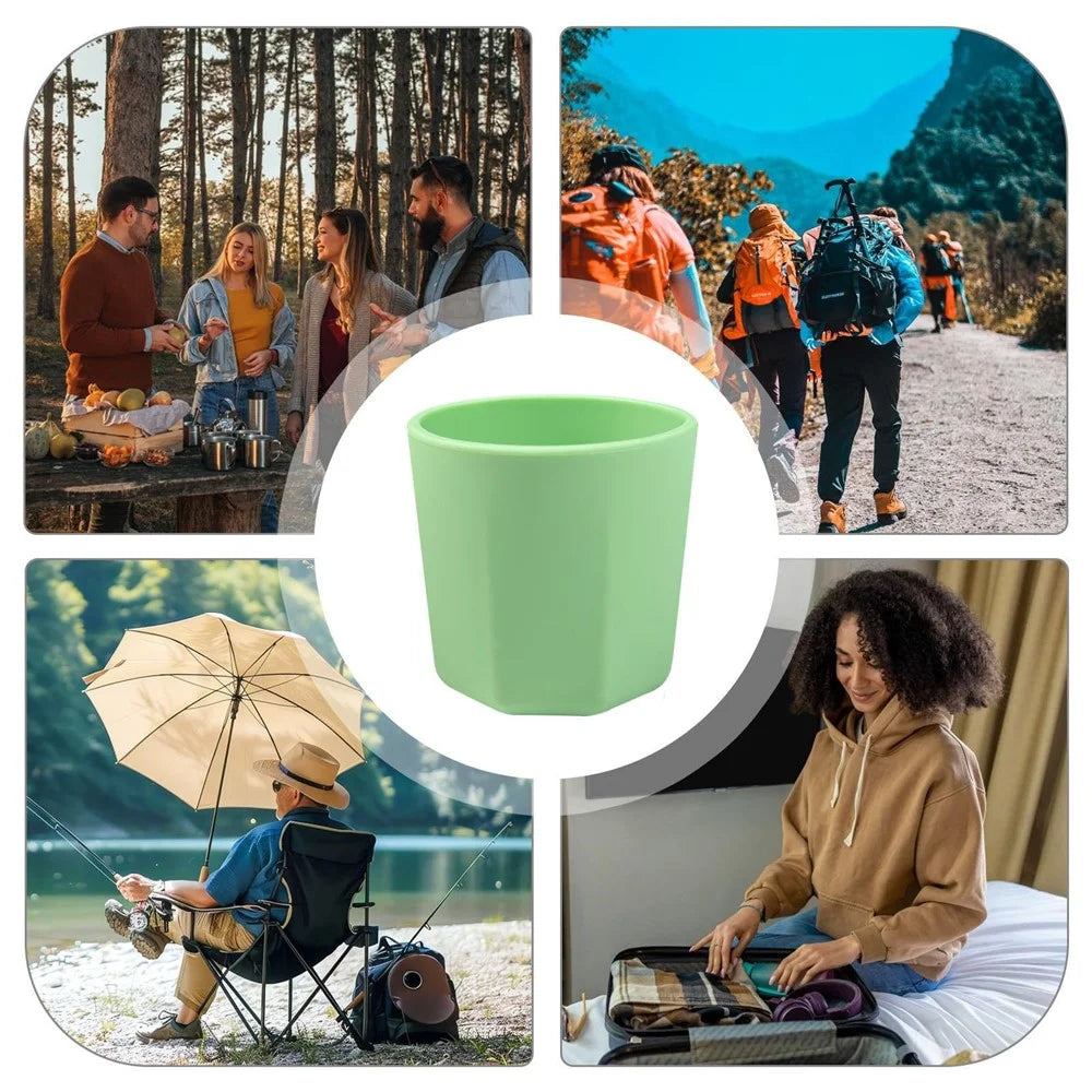 Silicone Water Cup Drop-Proof Outdoor Simple Beer Cup Cocktail Cup Travel Portable Foldable Cup(BPA-Free, NO FDA Certificate) - Green - 4