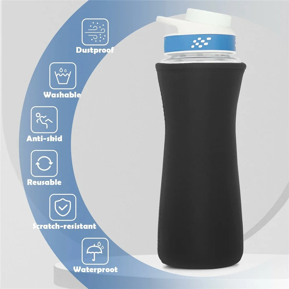 For Cirkul 22oz Water Bottle Protective Cover Moisture Absorbing Insulated Neoprene Sleeve - Black - 2