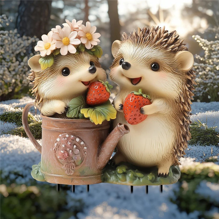 Acrylic Hedgehogs Pot Decoration Statue Potted Plant Decor Ground Plug Waterproof - 3