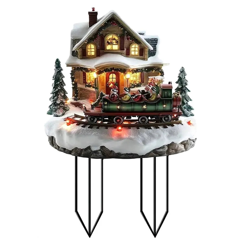 Christmas Garden Stake Acrylic Holiday Decor Potted Plant Decor Winter House Plug - 1