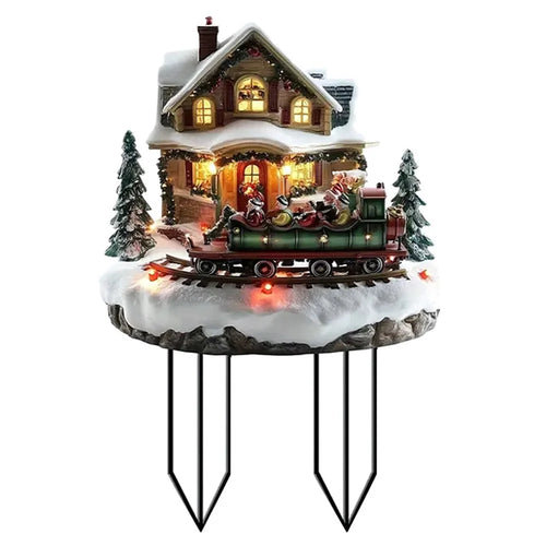 Christmas Garden Stake Acrylic Holiday Decor Potted Plant Decor Winter House Plug - 1
