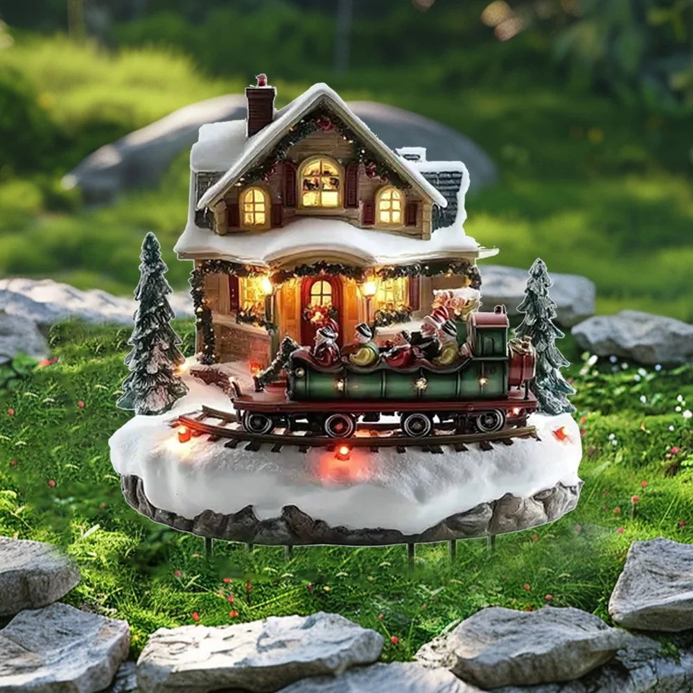 Christmas Garden Stake Acrylic Holiday Decor Potted Plant Decor Winter House Plug - 3