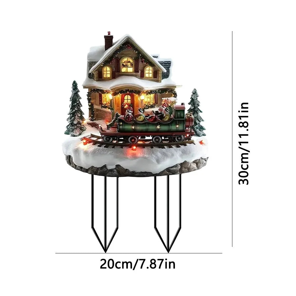 Christmas Garden Stake Acrylic Holiday Decor Potted Plant Decor Winter House Plug - 5