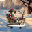 Garden Stakes Decor Acrylic Reindeer Sleigh Garden Ground Plug Statue Waterproof - 3