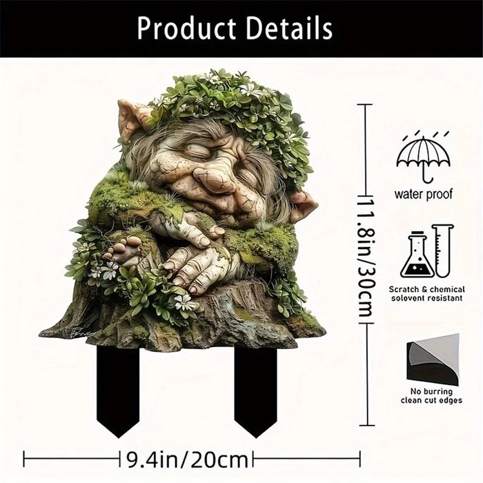 Sleeping Tree Elf Flower Pot Decoration Acrylic Waterproof Garden Stake Courtyard Garden Ground Plug - 5