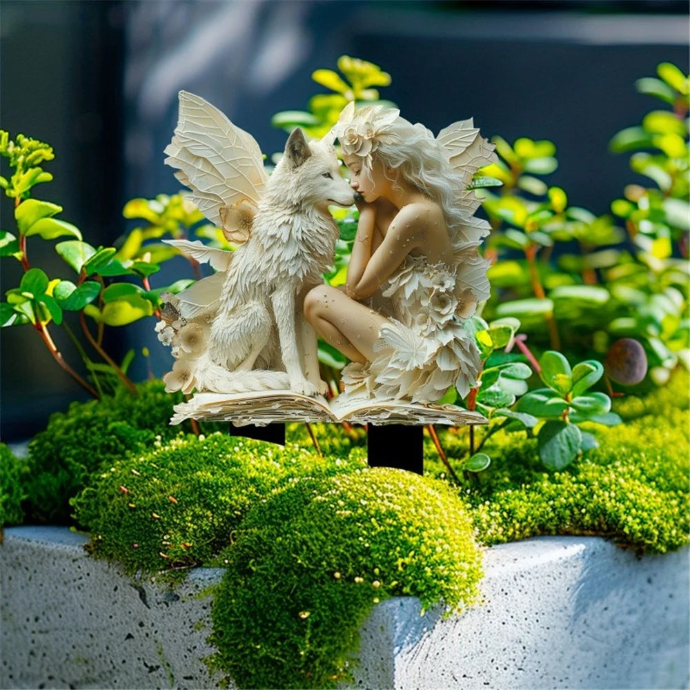Fairy Bohemian Style Garden Stake Acrylic Garden Ground Plug Statue Waterproof Scene Decoration - 3