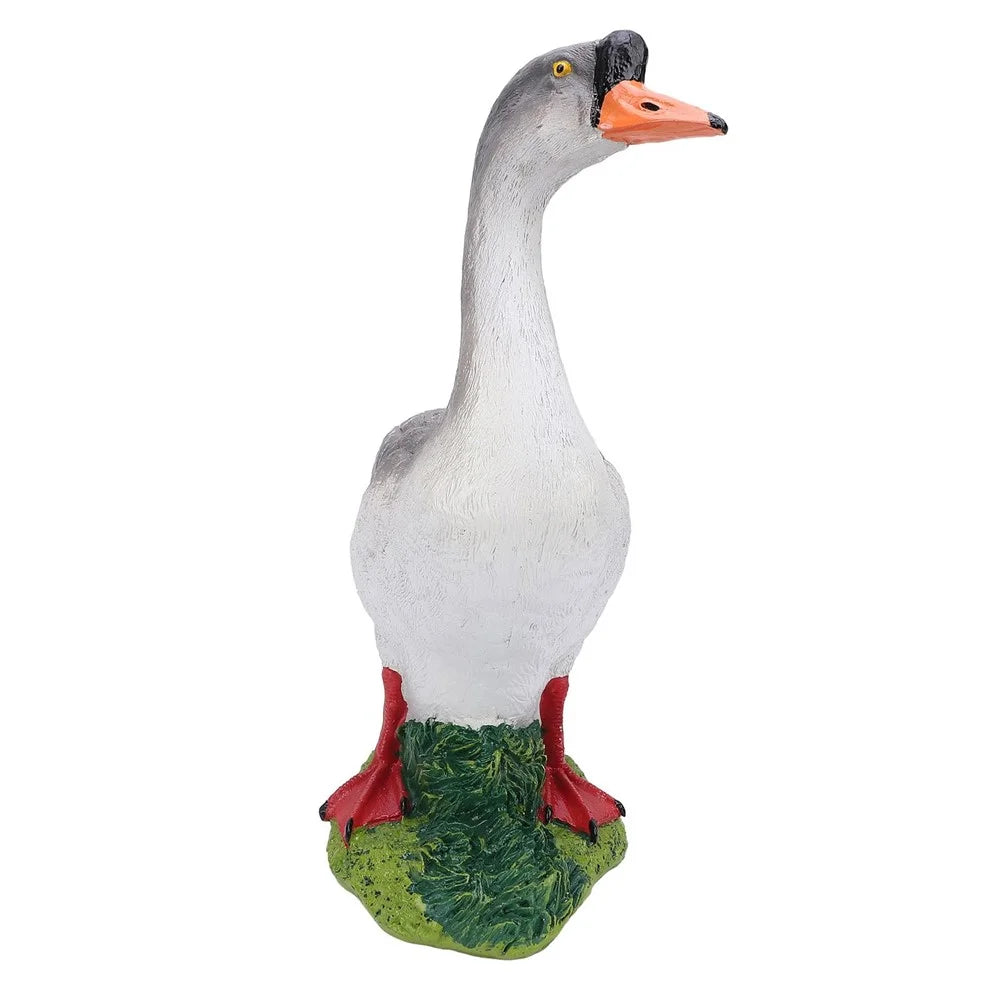 Resin Goose Ornament Garden Courtyard Balcony Waterscape Decoration Goose Sculpture - Grey - 5
