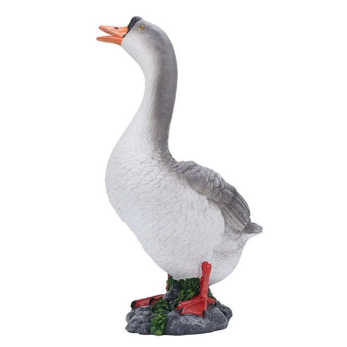 Resin Craft Goose Ornament Garden Courtyard Balcony Waterscape Goose Sculpture Decoration - Grey - 1