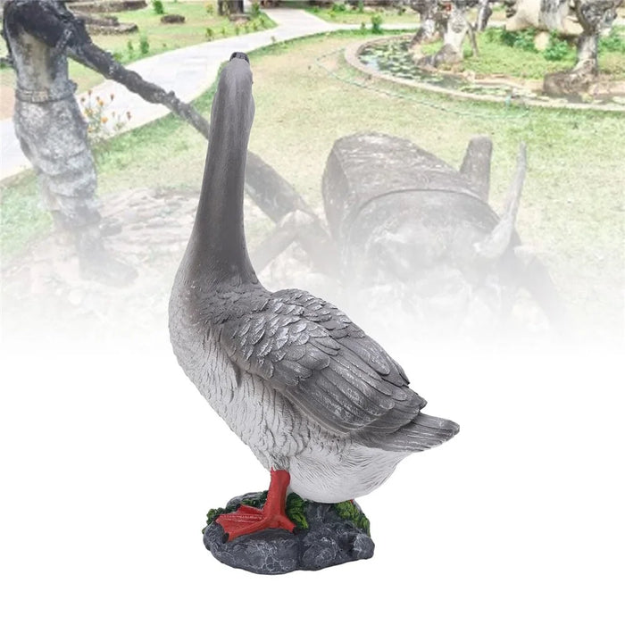 Resin Craft Goose Ornament Garden Courtyard Balcony Waterscape Goose Sculpture Decoration - Grey - 3