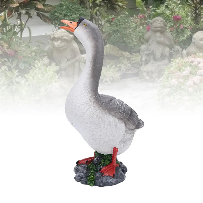 Resin Craft Goose Ornament Garden Courtyard Balcony Waterscape Goose Sculpture Decoration - Grey - 4
