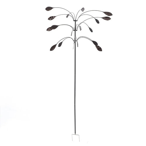 Outdoor Garden Yard Wind Power Spinner Iron Art Decorative Rotating Leaves Windmill - 1