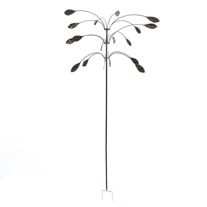 Outdoor Garden Yard Wind Power Spinner Iron Art Decorative Rotating Leaves Windmill - 1