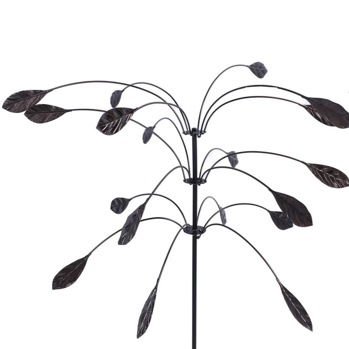 Outdoor Garden Yard Wind Power Spinner Iron Art Decorative Rotating Leaves Windmill - 7