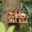 Outdoor Wooden Bird House Feeder Hanging Decor Countryside Nesting Box Birdfeeder - Dark Brown - 3