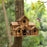 Outdoor Wooden Bird House Feeder Hanging Decor Countryside Nesting Box Birdfeeder - Dark Brown - 5