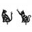 2Pcs Creative Iron Art Garden Ornaments Hollow Cat Landscape Lawn Insert Decoration - 1