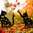 2Pcs Creative Iron Art Garden Ornaments Hollow Cat Landscape Lawn Insert Decoration - 2