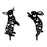 2PCS Hollow-Out Iron Garden Decor Stake Yard Art Decoration for Patio, Lawn - Rabbit - 1