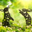 2PCS Hollow-Out Iron Garden Decor Stake Yard Art Decoration for Patio, Lawn - Rabbit - 2
