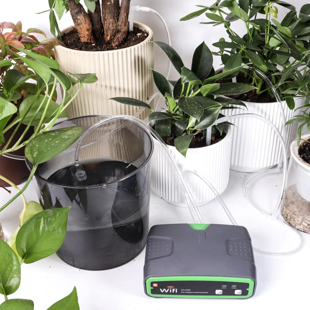 WD-01BDE WiFi Smart Dual Pump Automatic Drip Irrigation Kit APP Remote Control Plant Watering Device for Garden Balcony - Gray - 4