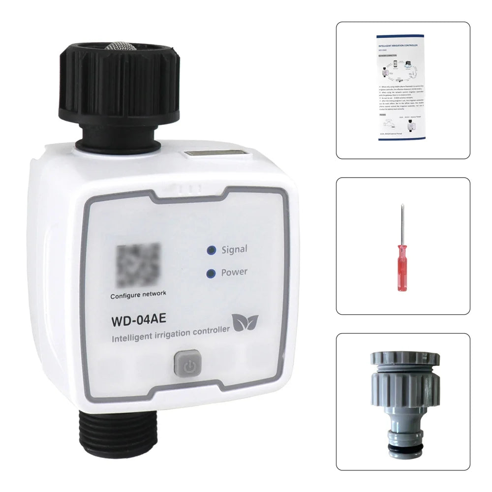 WD-04AE Bluetooth-compatible WiFi Gateway Automatic Plant Watering Timer Smart Remote Control Irrigation System - Single Channel/EU Plug - 1