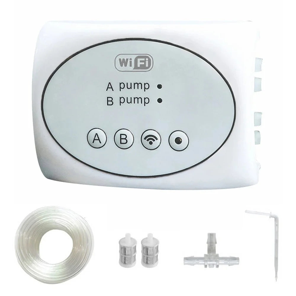 Dual-Pump Remote Water Timer Potted Plant Smart WiFi Watering Device with 20m Water Pipe+30 Emitters - 1