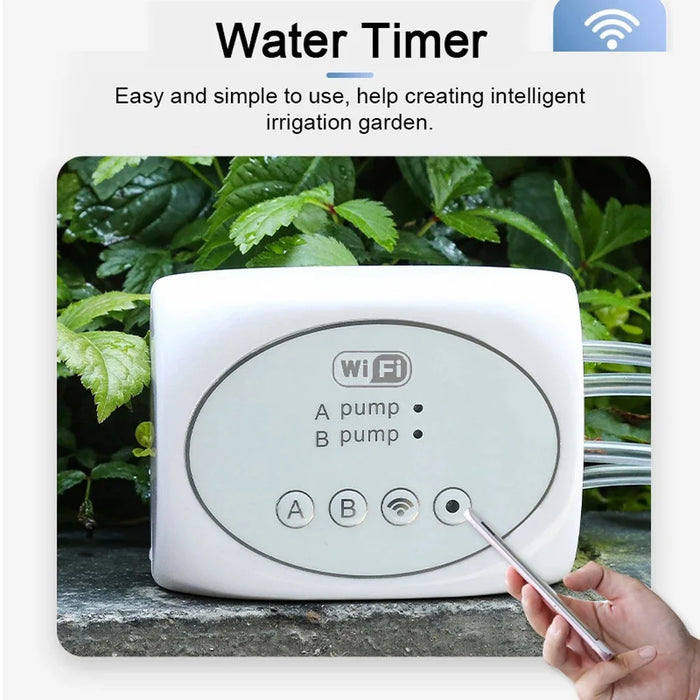 Dual-Pump Remote Water Timer Potted Plant Smart WiFi Watering Device with 20m Water Pipe+30 Emitters - 4
