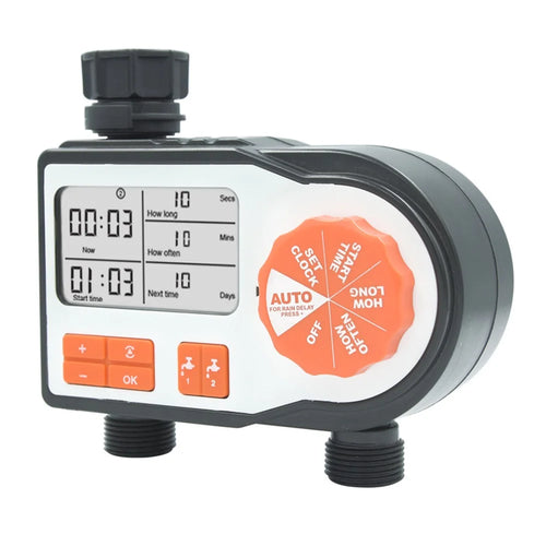 6812 Dual Channel Irrigation Timer Automatic Watering Controller, European Standard - 1