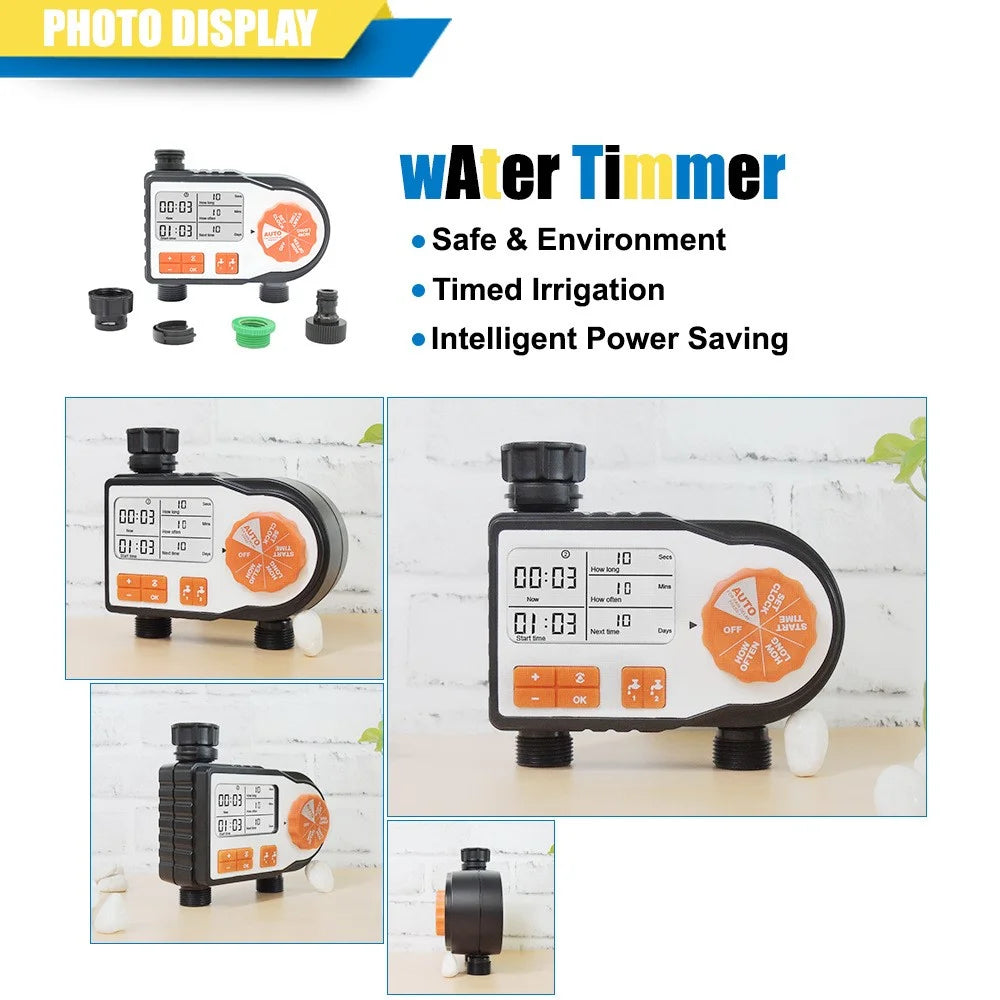 6812 Dual Channel Irrigation Timer Automatic Watering Controller, European Standard - 5