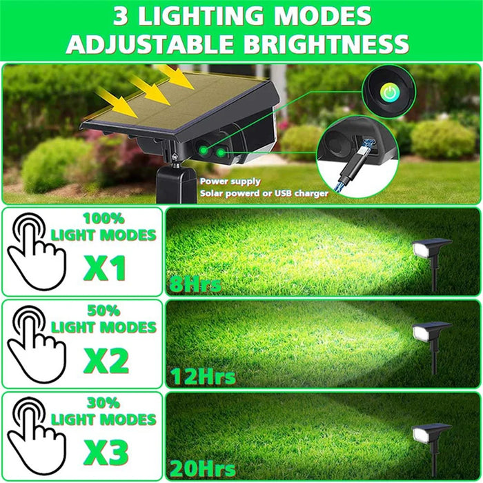 YOUOKLIGHT 2Pcs Outdoor IP65 Waterproof 40-LED 3 Modes Solar Landscape Spotlights for Garden Pathway Yard Driveway Porch - 6