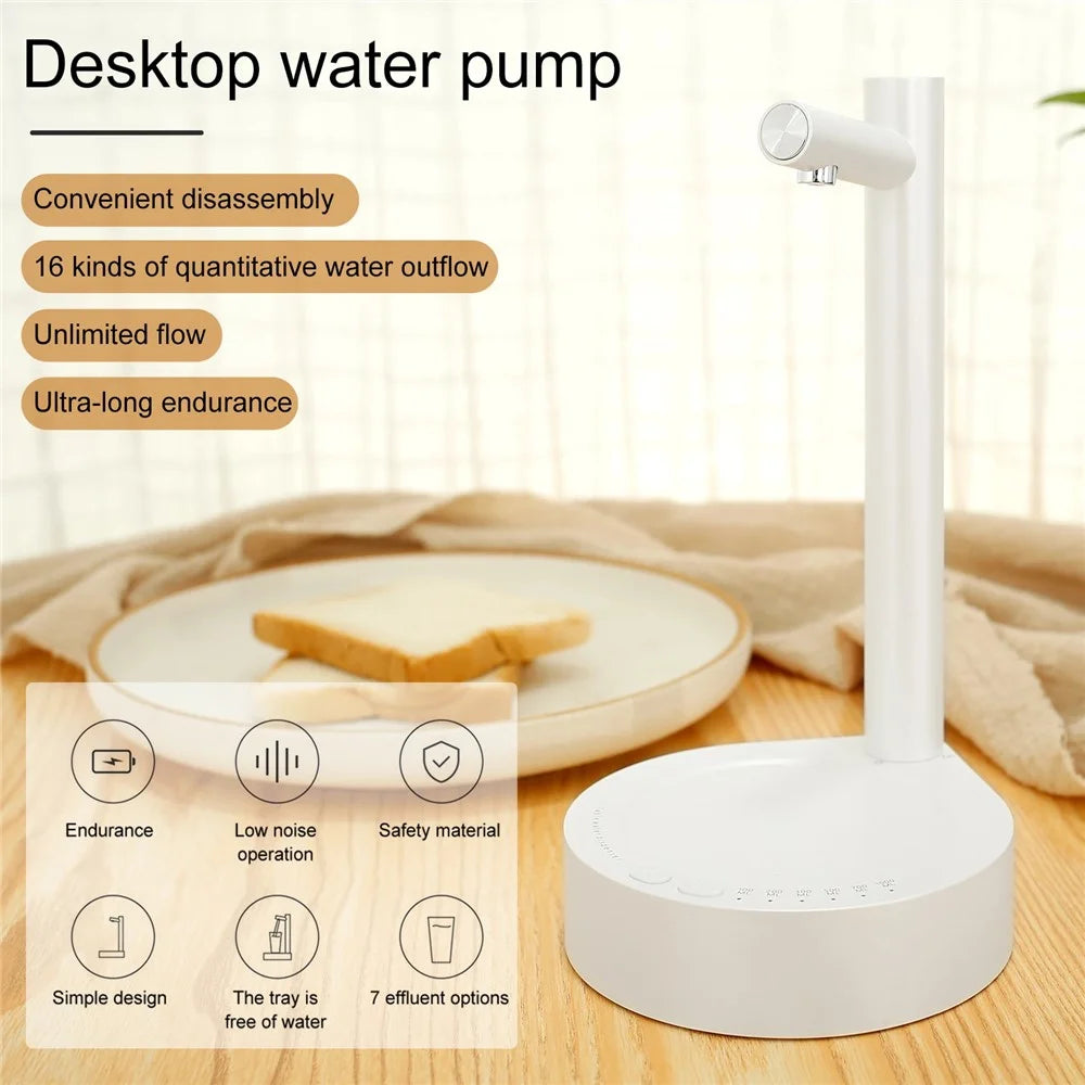 Smart Electric Water Pump Tray Design Desktop Water Dispenser for Barreled Water (BPA-Free, No FDA) - White - 2