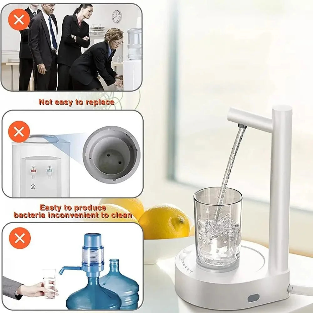Smart Electric Water Pump Tray Design Desktop Water Dispenser for Barreled Water (BPA-Free, No FDA) - White - 5