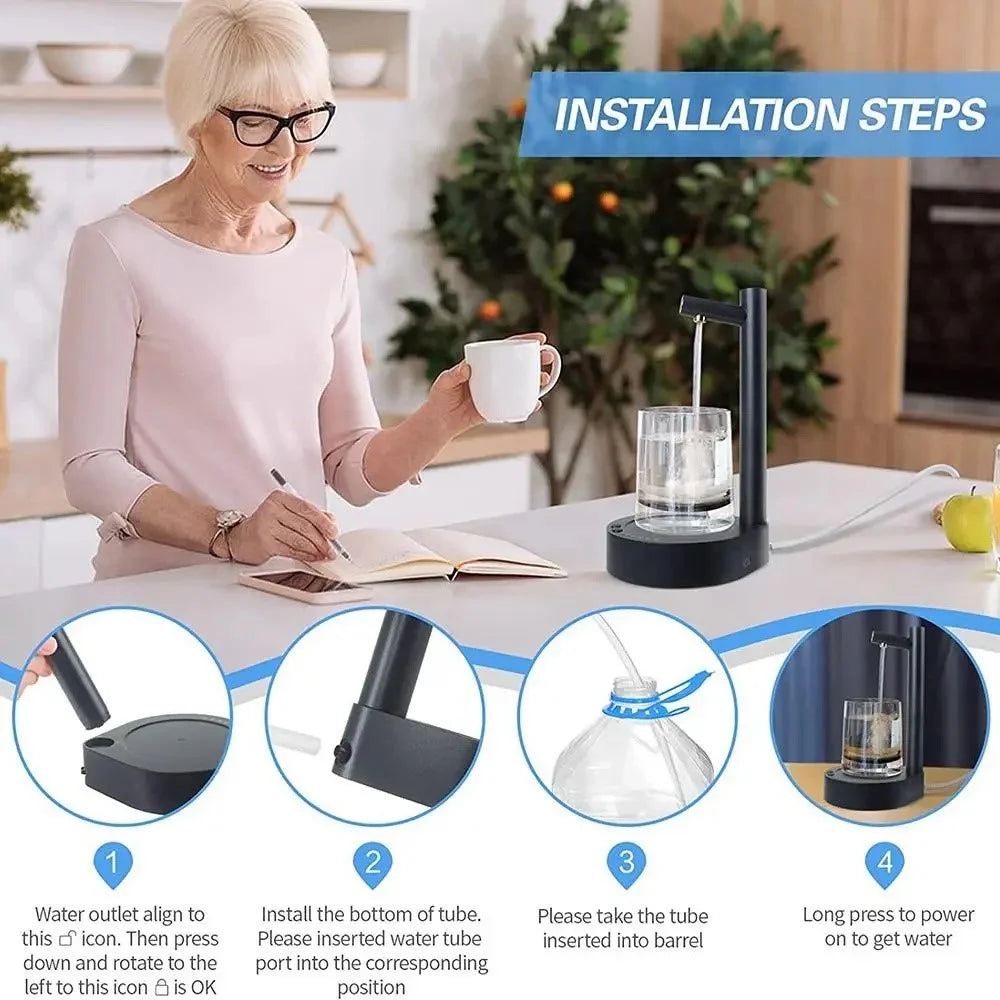 Smart Electric Water Pump Tray Design Desktop Water Dispenser for Barreled Water (BPA-Free, No FDA) - White - 7