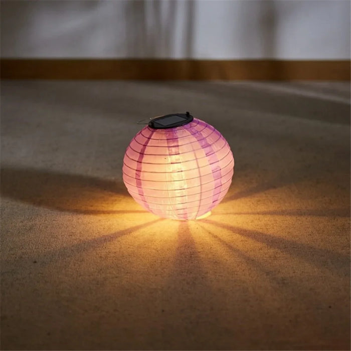 DN-003 10Pcs 30cm / 12 Inch IP55 Waterproof Outdoor Solar Light Garden Hanging Lantern - Pink - 2
