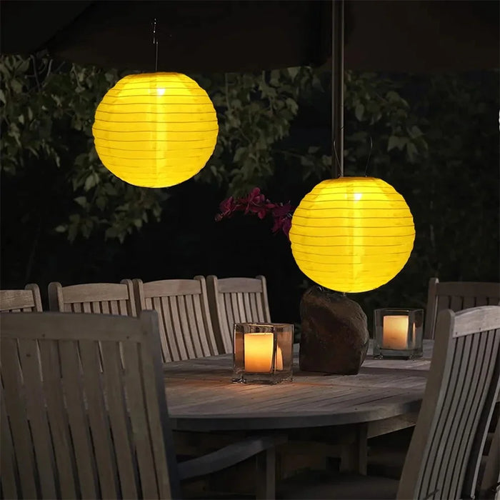 DN-003 10Pcs 30cm / 12 Inch IP55 Waterproof Outdoor Solar Light Garden Hanging Lantern - Pink - 6