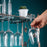 002A021 Tabletop Iron Wine Holder 2-Tiers Wine Storage Rack for 4 Bottles+4 Glasses - 6