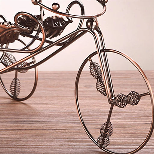 002B004 Retro Wine Rack Metal Bicycles Tricycle Design Wine Bottle Organizer Home Decoration - Bronze - 2