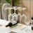 002A032 Red Wine Cup Holder Rack Decanter Hanger Stand for 2 Bottles + 6 Glasses - 2