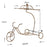 002A002 Creative Tricycle Shape Glass Cup Hanger Drying Stand Wine Storage Rack - Bronze - 6