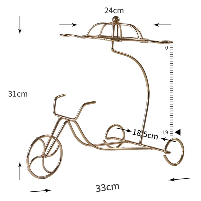 002A002 Creative Tricycle Shape Glass Cup Hanger Drying Stand Wine Storage Rack - Bronze - 6